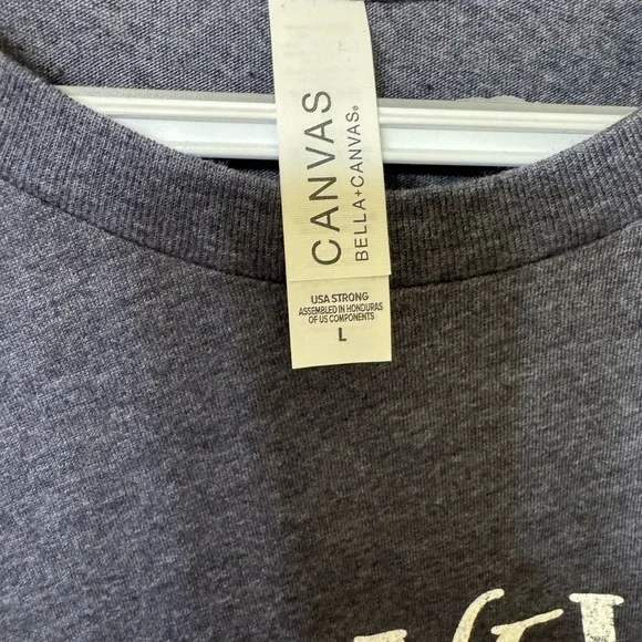 Gray Graphic Tee with Humorous Text- Bella Canvas Tee- large - Picture 2 of 2